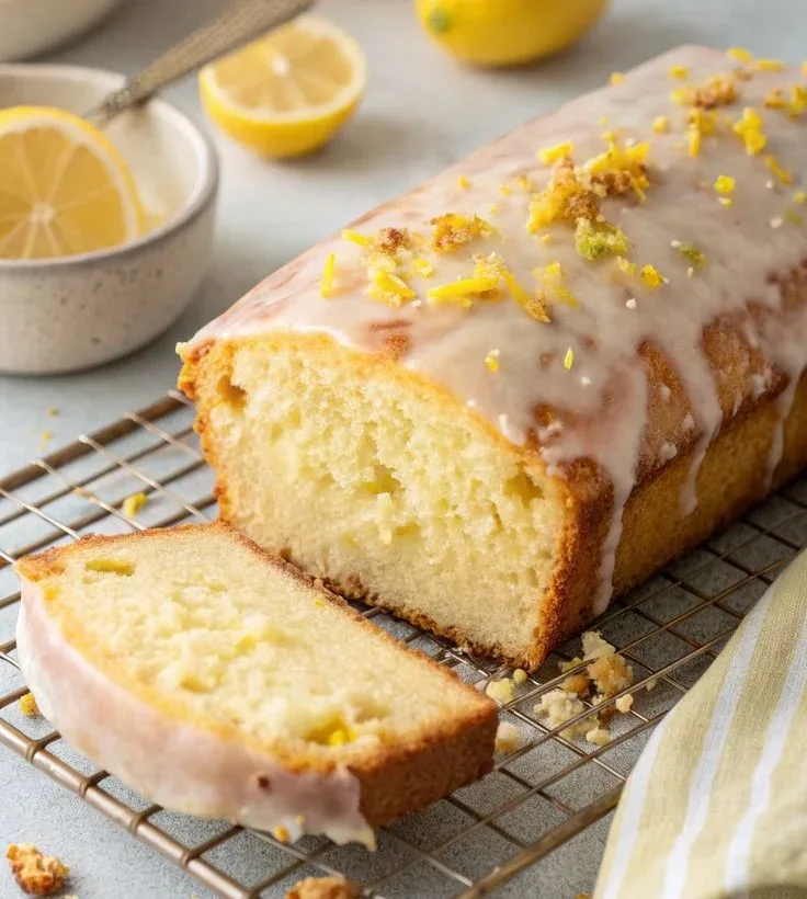 Bolo de limão fatiado